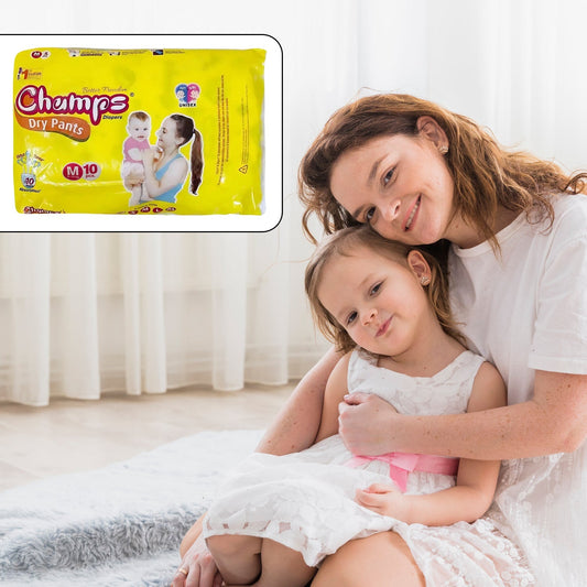 Travel Must - Have: Champs Medium Diaper Pants (10 Pcs) - Leakproof - infinityexculsivestore.com