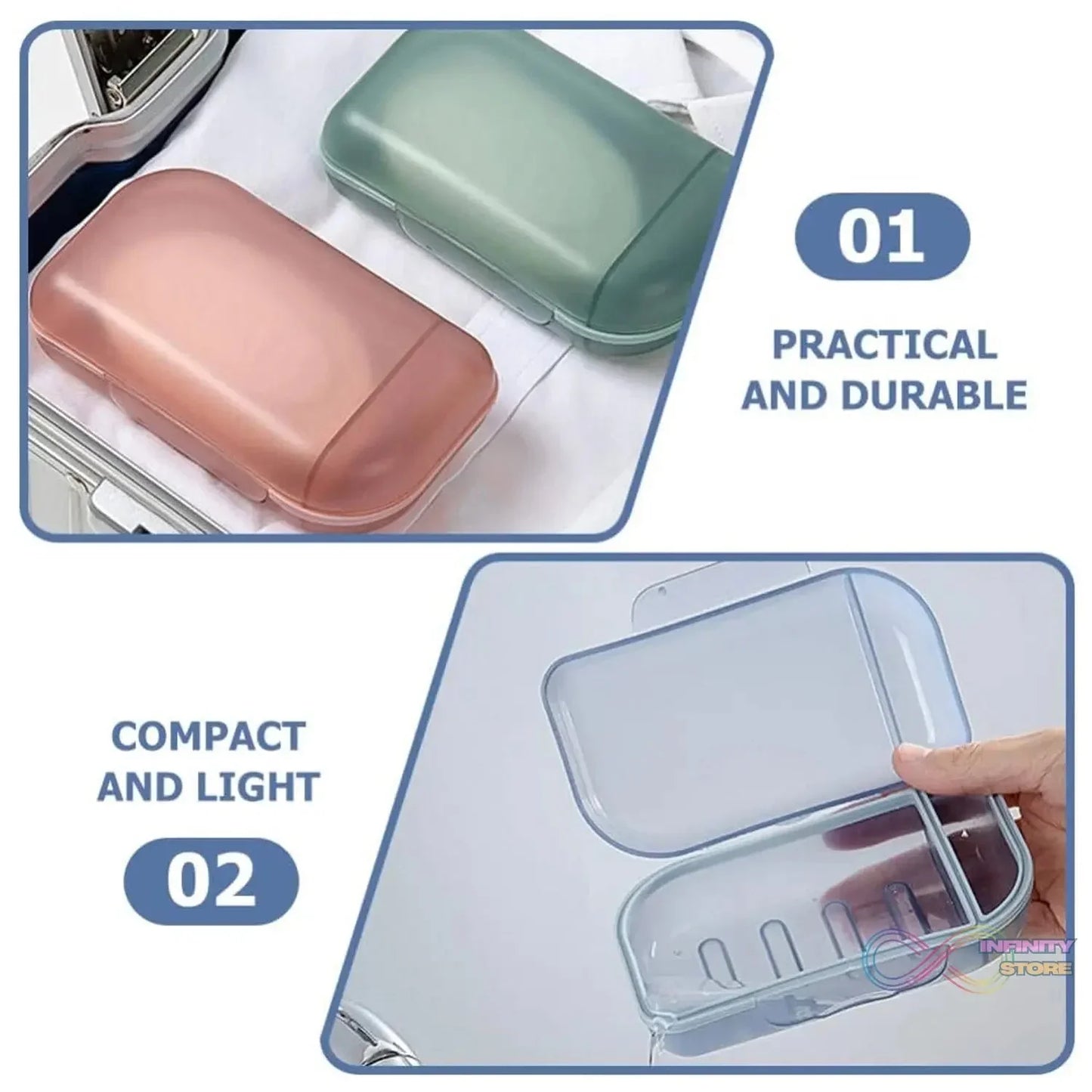Travel Soap Container, Soap Travel Case with Lid (1 Pc) - infinityexculsivestore.com