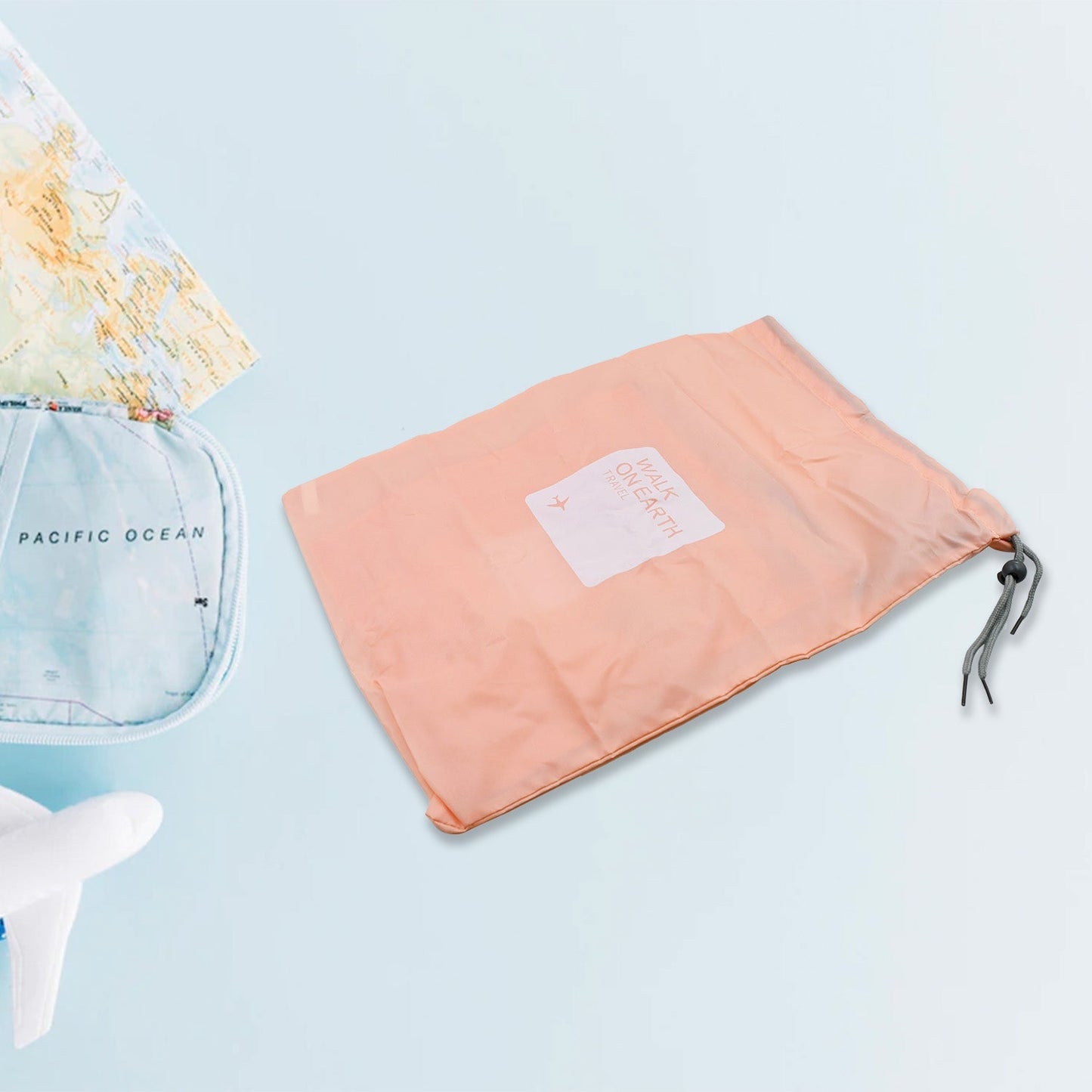 Travel Storage Bag Waterproof Nylon Drawstring Pouch Men and Women Folding Clothes Classified Organizers Packing Shoes Luggage Bags (4 Pc Set) - infinityexculsivestore.com
