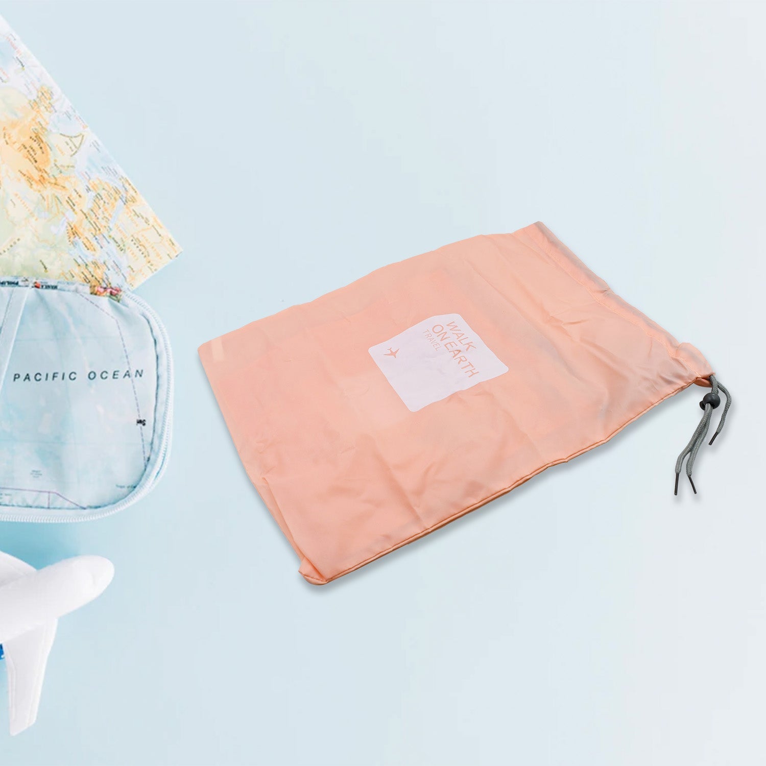 Travel Storage Bag Waterproof Nylon Drawstring Pouch Men and Women Folding Clothes Classified Organizers Packing Shoes Luggage Bags (4 Pc Set) - infinityexculsivestore.com