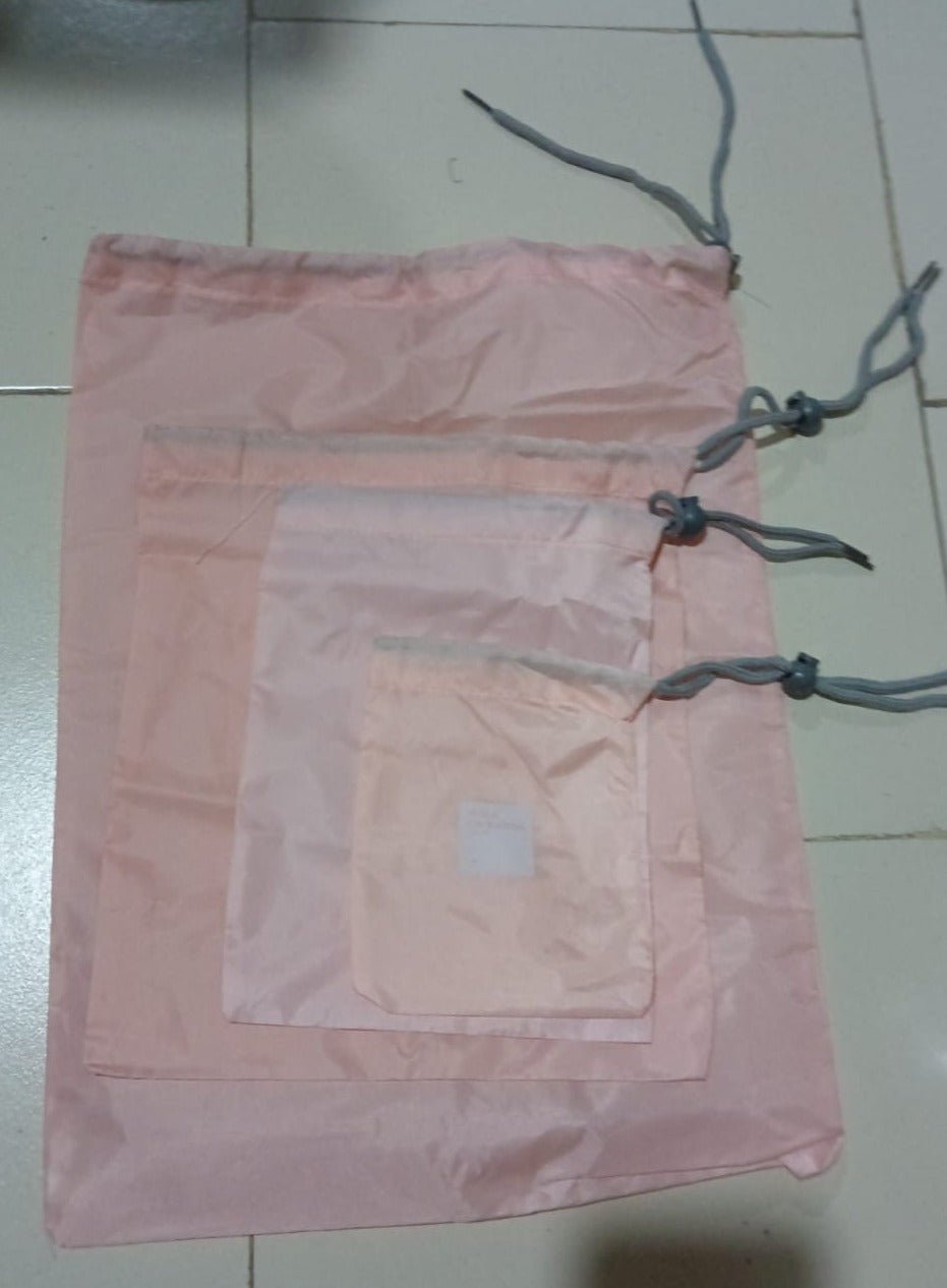 Travel Storage Bag Waterproof Nylon Drawstring Pouch Men and Women Folding Clothes Classified Organizers Packing Shoes Luggage Bags (4 Pc Set) - infinityexculsivestore.com