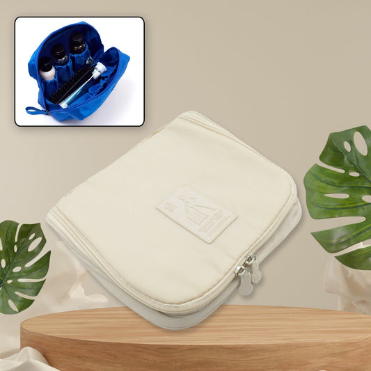 Travel Wash Bag Multi - Functional Waterproof Cosmetic Storage Bag Handheld Foldable Hook Cosmetic Bag with Zipper Closure Handbag Portable Classification Bags (1Pc) - infinityexculsivestore.com