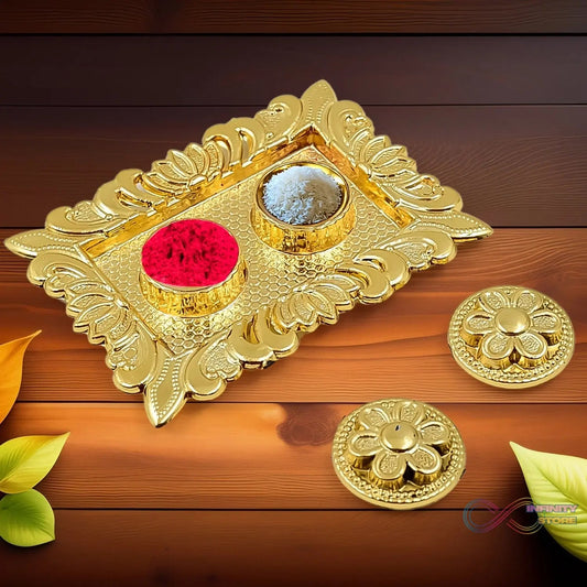 Tray Shape Rakasha Bandhan Special Puja Thali (1 Pc) - infinityexculsivestore.com