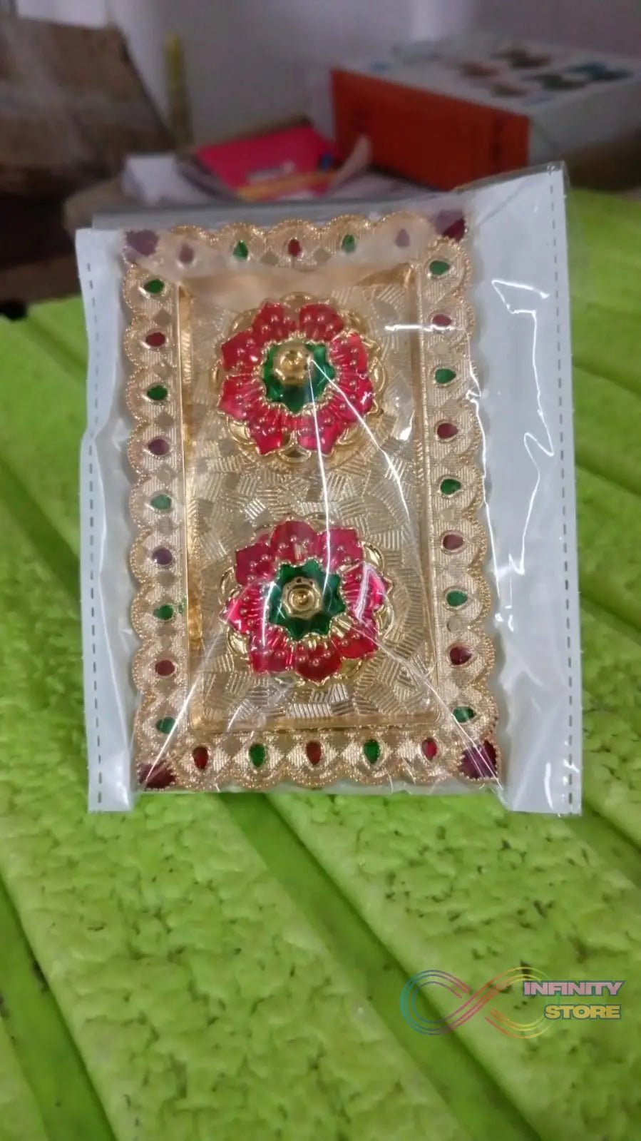 Tray Shape Special Puja Thali (1 Pc / Mix Design) - infinityexculsivestore.com