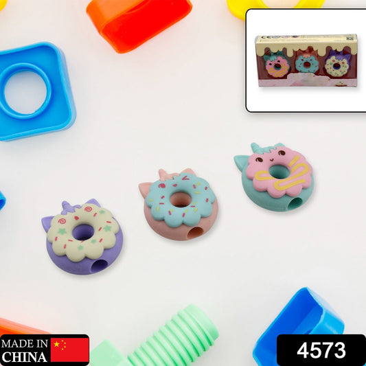 Tree Small Sized Cartoon Themed Non - Toxic Donut Erasers, School Stationery | for Kids - Boys & Girls | Birthday Gift |Return Gift (3pc Set) - infinityexculsivestore.com