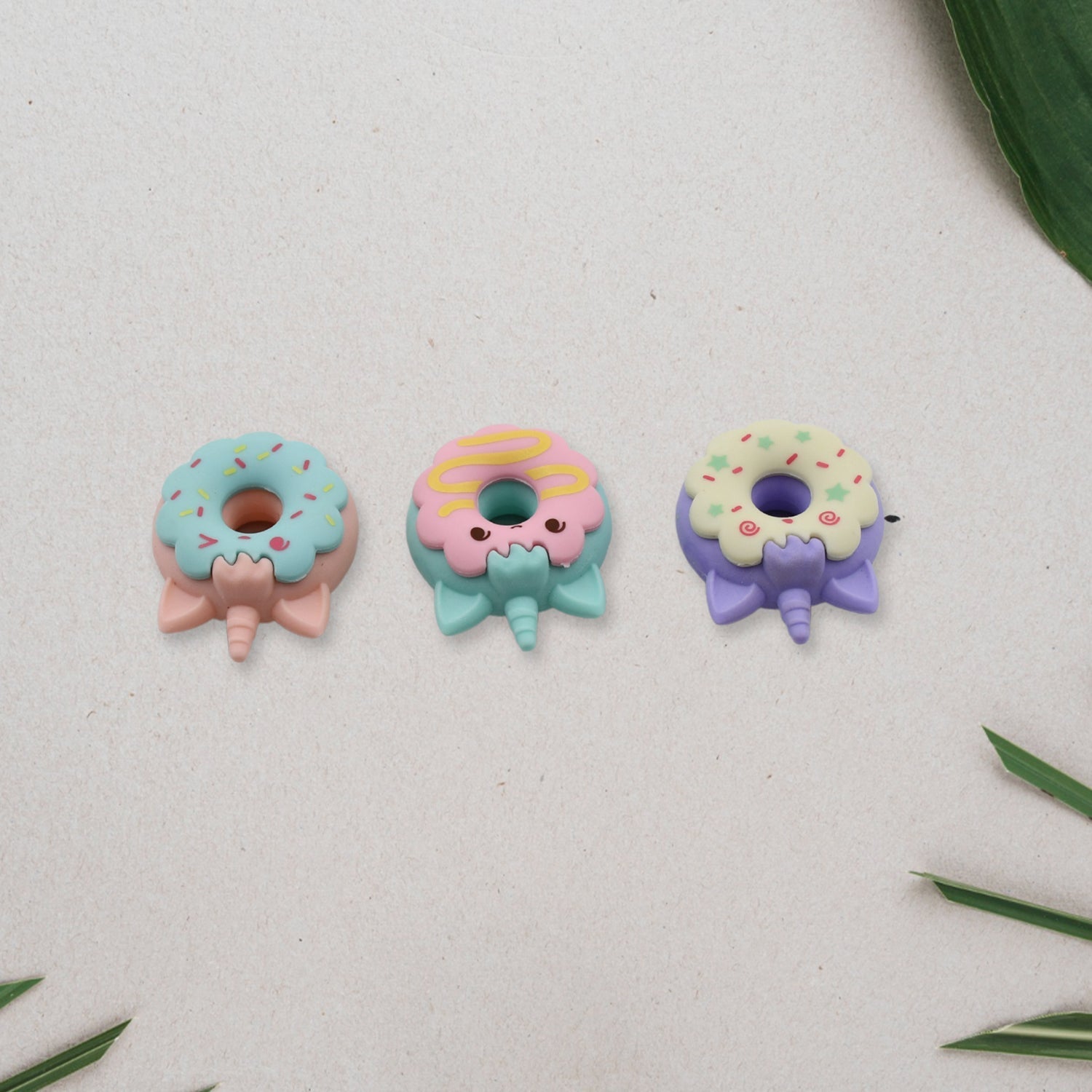 Tree Small Sized Cartoon Themed Non - Toxic Donut Erasers, School Stationery | for Kids - Boys & Girls | Birthday Gift |Return Gift (3pc Set) - infinityexculsivestore.com