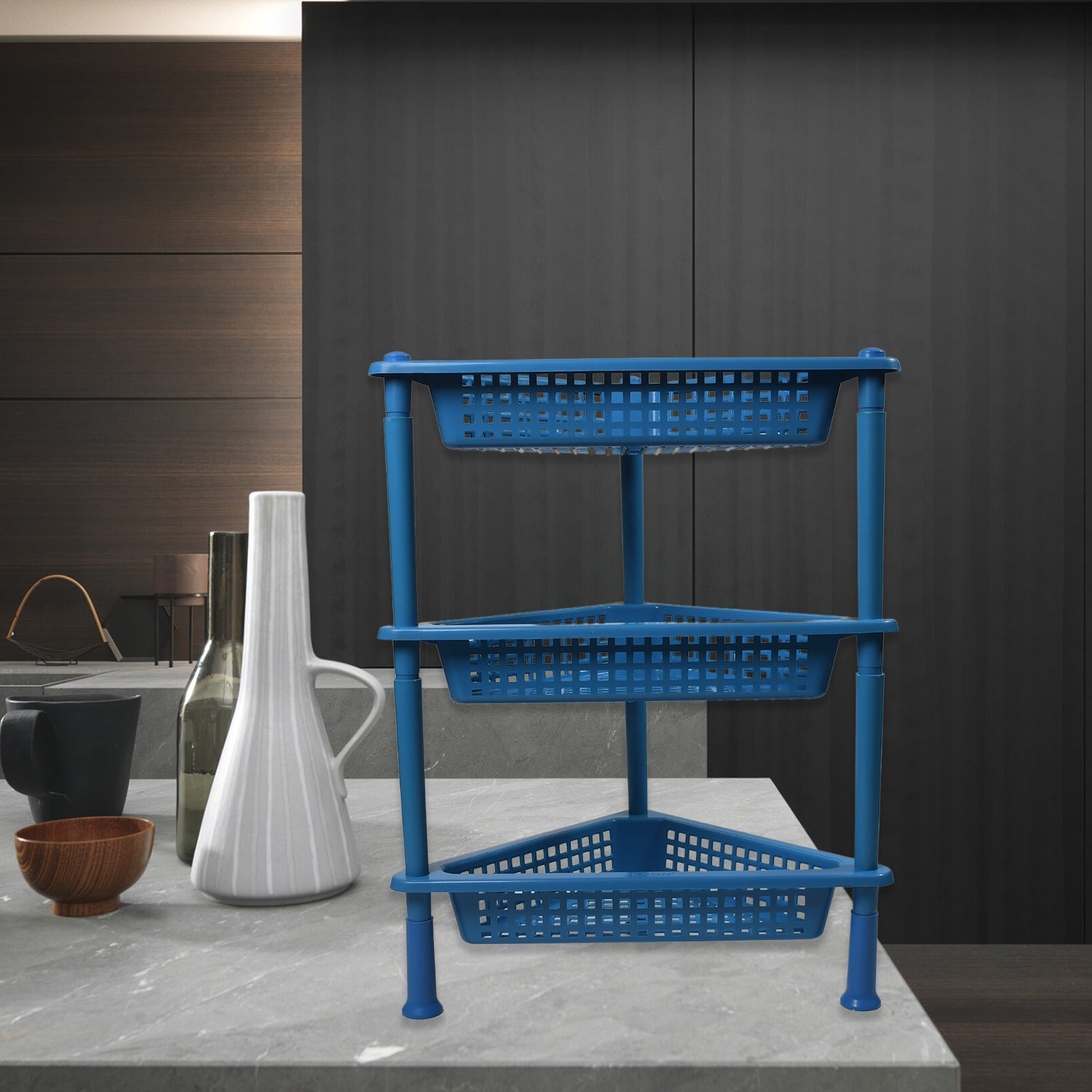 Triangle 3 - Tier Plastic Storage Rack for Kitchen, Bathroom & Office - infinityexculsivestore.com