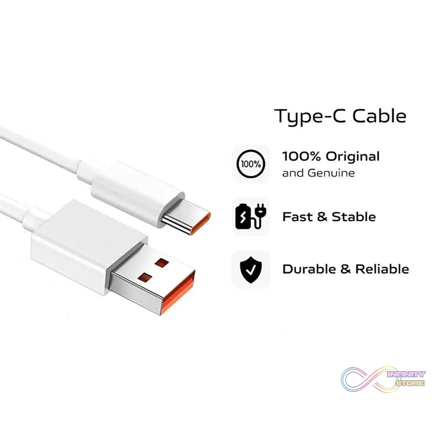 Type C data cable Fast Charging Cable (1 Mtr. / 1 Pc) - infinityexculsivestore.com