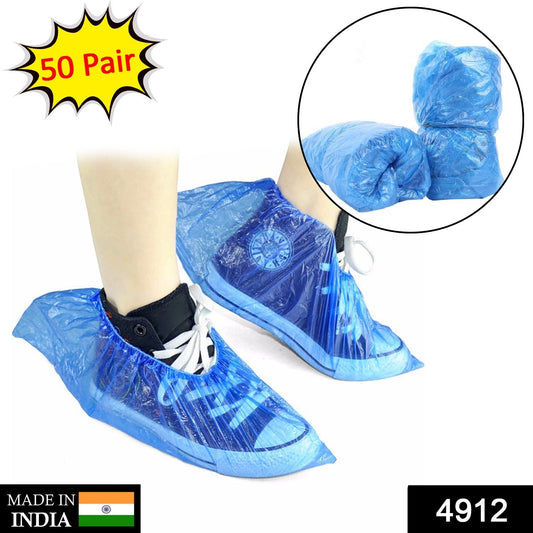 Type Plastic Elastic Top Disposable Shoe Cover for Rainy Season (50 Pairs) - infinityexculsivestore.com