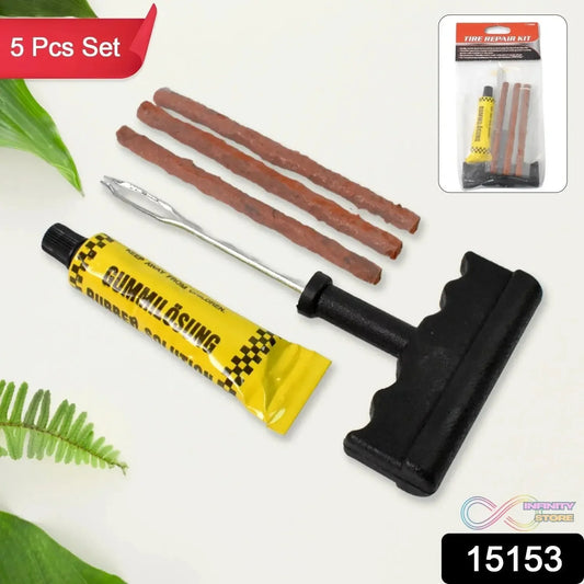 Tyre Puncture Repair Kit with 3 Seal Strips (5 Pcs Set) - infinityexculsivestore.com