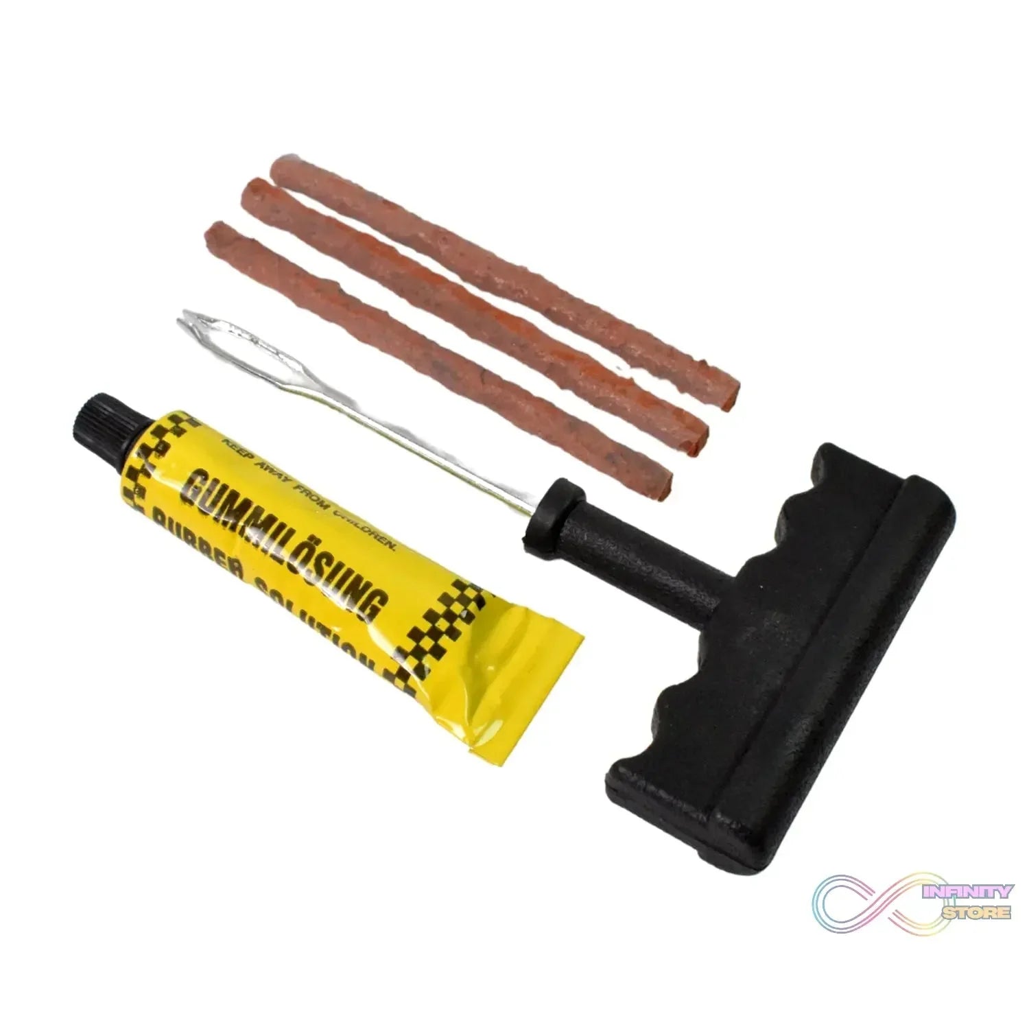 Tyre Puncture Repair Kit with 3 Seal Strips (5 Pcs Set) - infinityexculsivestore.com