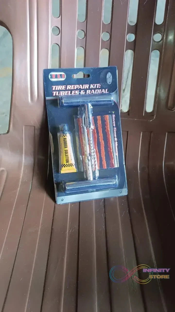 Tyre Repair Puncture Kit with 5 Rubber Strips (8 Pcs Set) - infinityexculsivestore.com