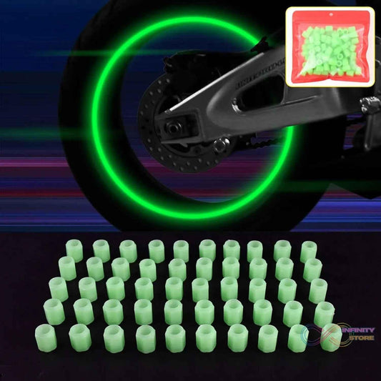 Tyre Valve Caps Luminous Glow Car Tire Valve Cap Covers vaal cap (100 Pcs Set) - infinityexculsivestore.com