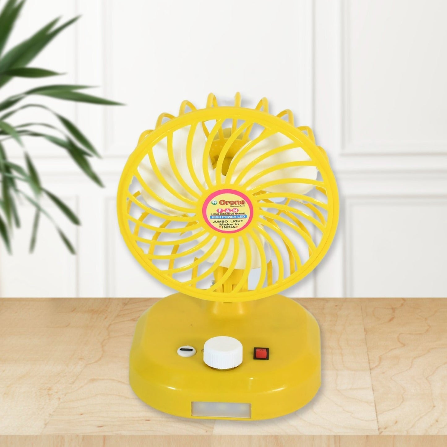 USB - C Type Rechargeable Portable Fan With LED Light Heavy Duty Motor & Foldable Fan With Charging Port Home, Outdoor, Temple - infinityexculsivestore.com