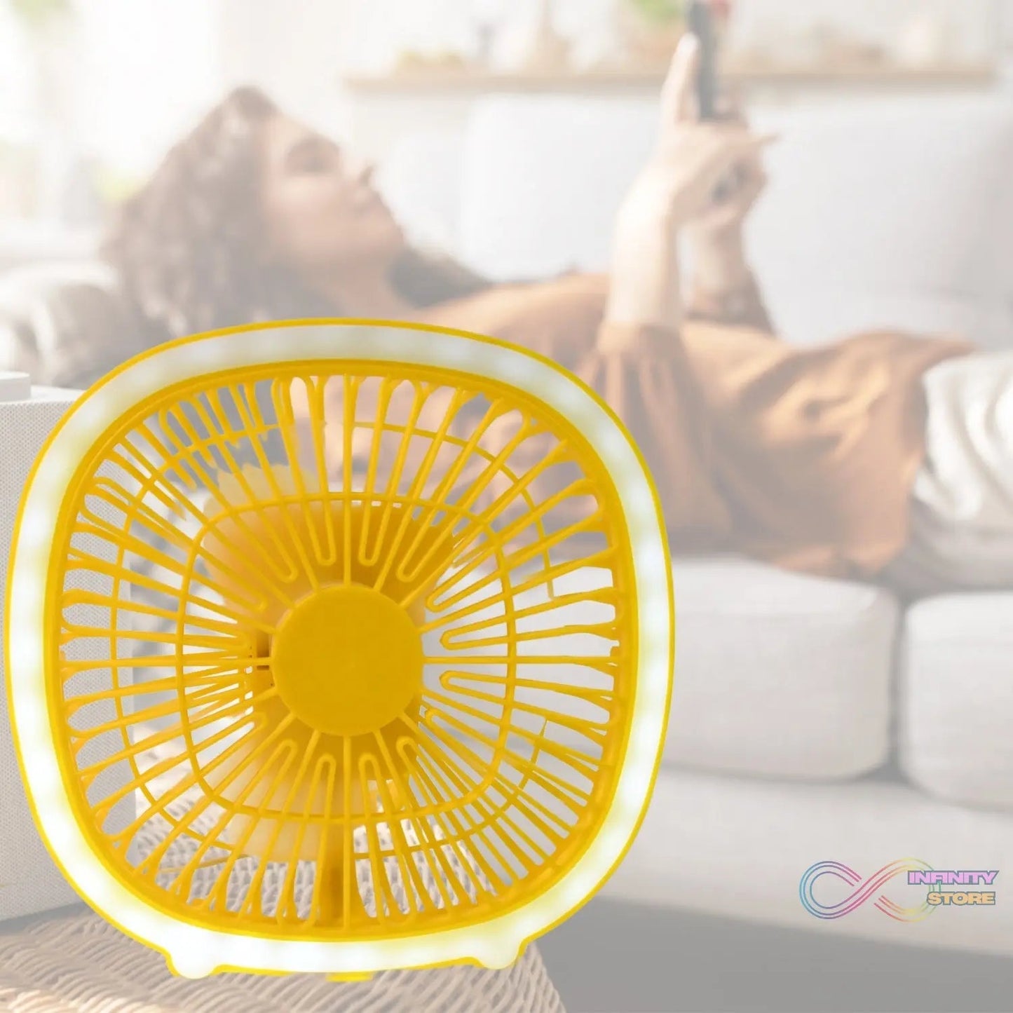 USB PORTABLE MINI DESK FAN WITH LIGHT (1 PC) - infinityexculsivestore.com