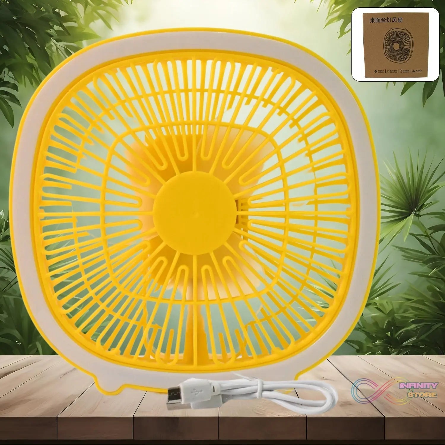 USB PORTABLE MINI DESK FAN WITH LIGHT (1 PC) - infinityexculsivestore.com