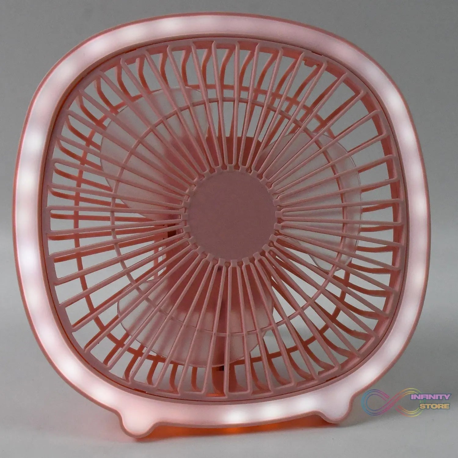 USB PORTABLE MINI DESK FAN WITH LIGHT & COLOR BOX (1 PC / Mix Color) - infinityexculsivestore.com