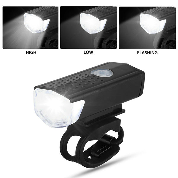 USB Rechargeable 400 Lumen Bicycle Front Headlight Light Set - infinityexculsivestore.com