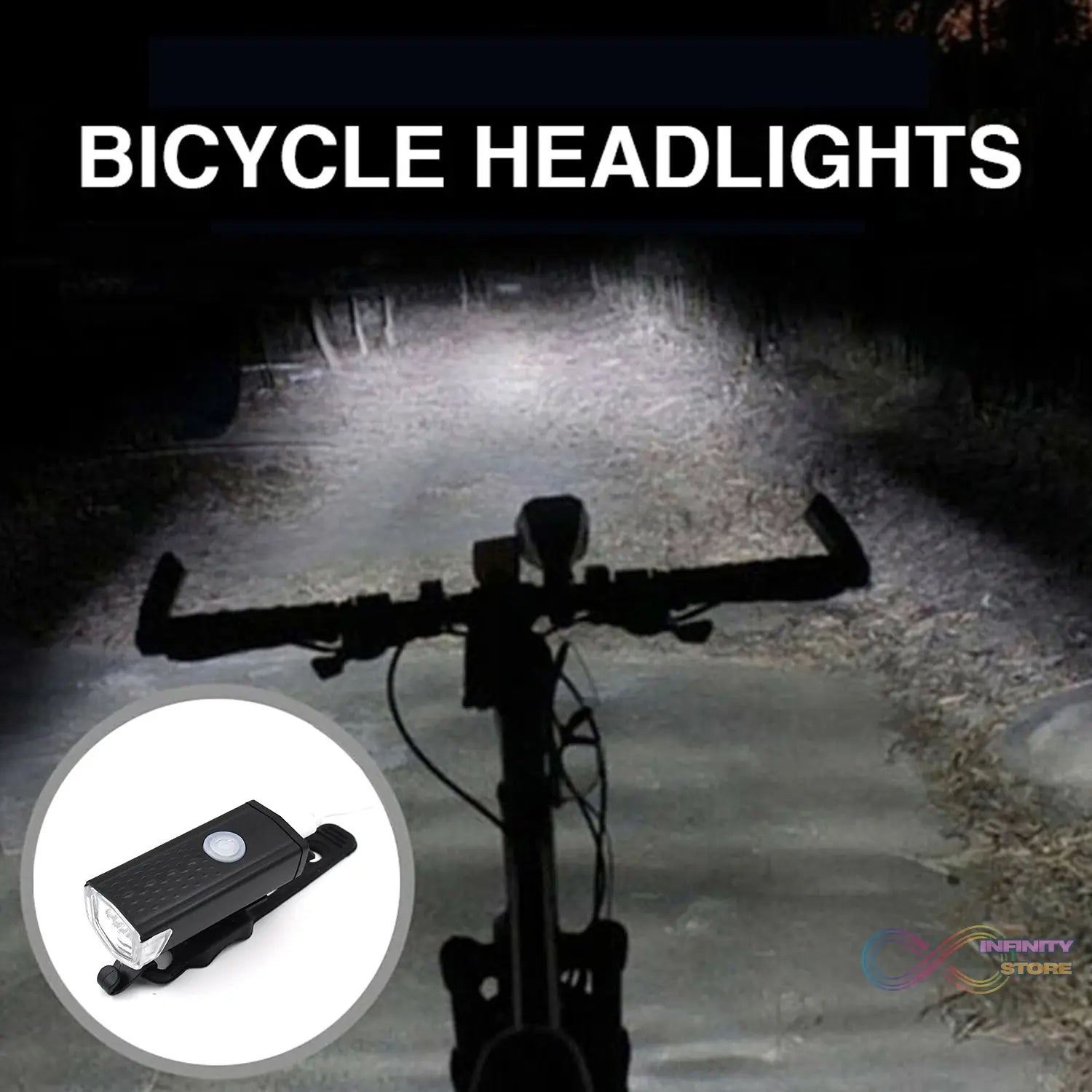 USB Rechargeable Bicycle Front Light (1 Pc) - infinityexculsivestore.com