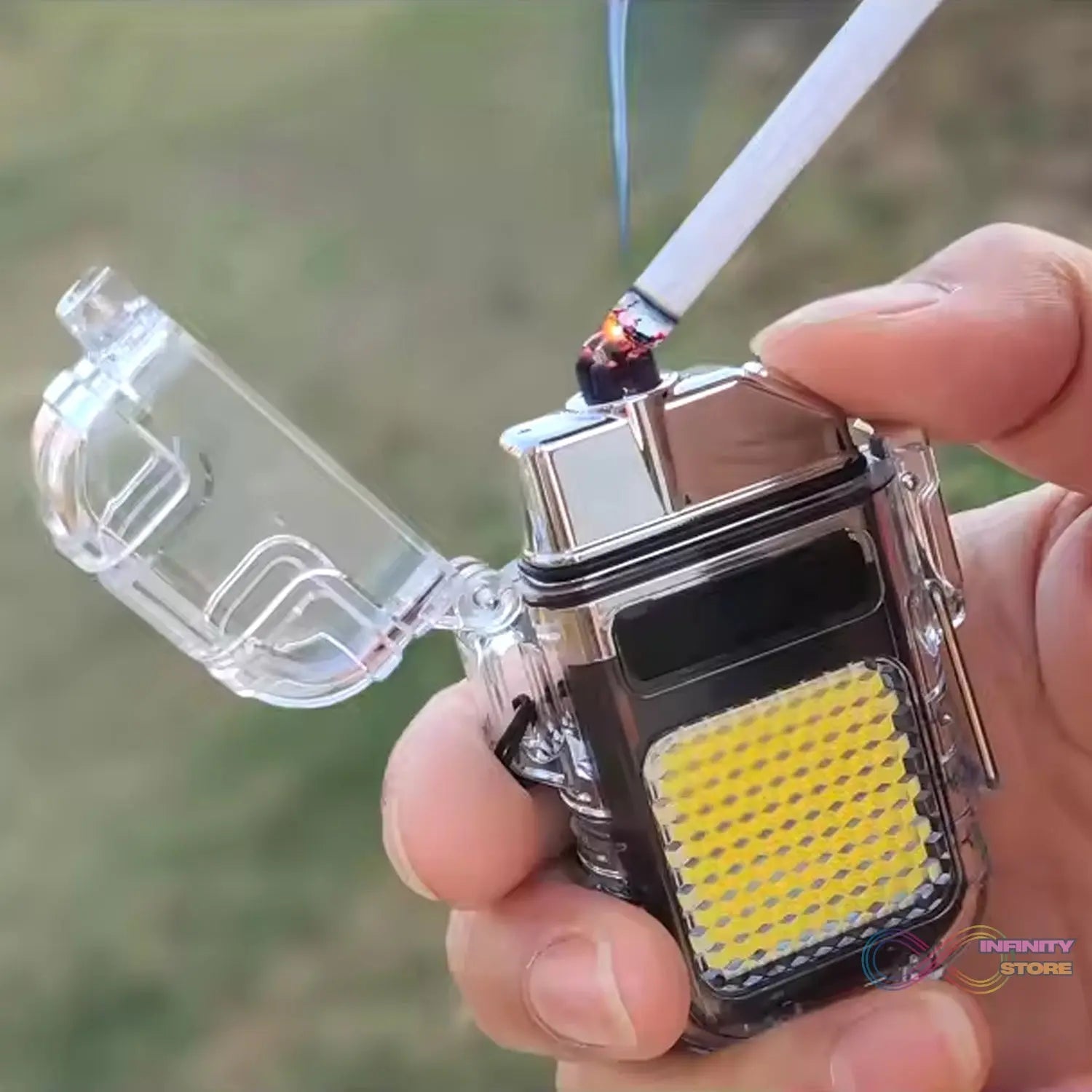 USB Rechargeable Electric Lighter & 3 Modes COB Flashlight (1 Pc) - infinityexculsivestore.com