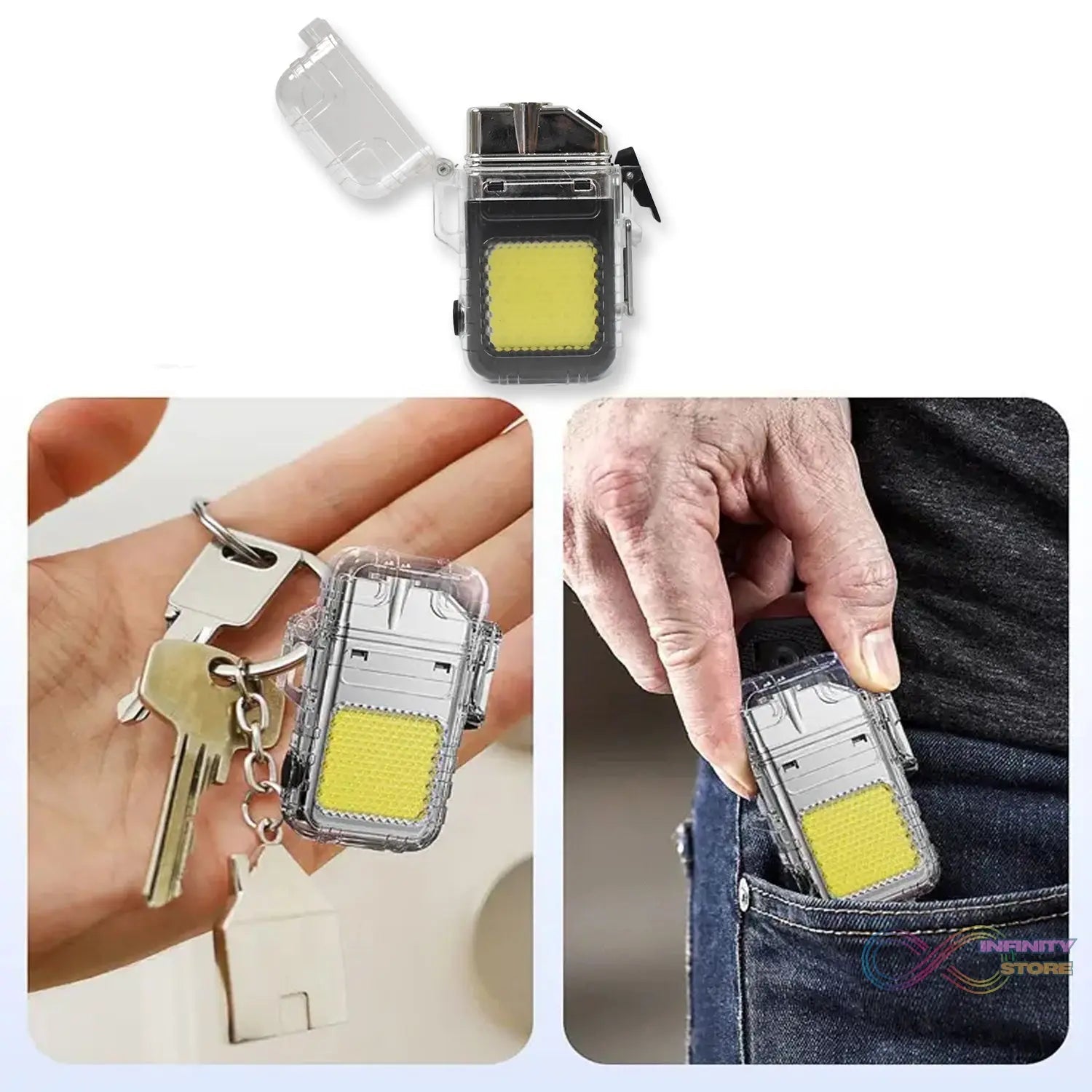 USB Rechargeable Electric Lighter & 3 Modes COB Flashlight (1 Pc) - infinityexculsivestore.com