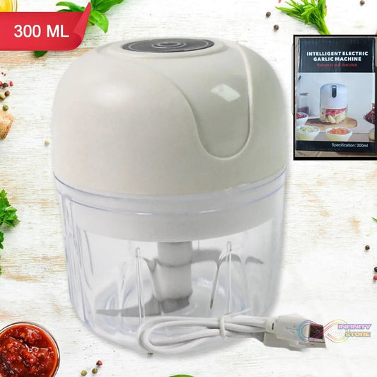 USB Rechargeable Mini Electric Garlic Machine / Chopper (300 Ml / 1 Pc) - infinityexculsivestore.com