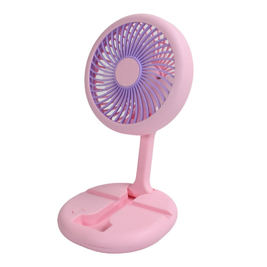 USB Rechargeable Portable Fan With LED Light Heavy Duty & Foldable Fan With Charging Port Home, Outdoor, Temple - infinityexculsivestore.com