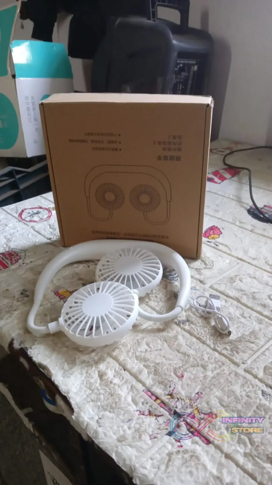 USB Rechargeable Wearable Neckband Fan - infinityexculsivestore.com