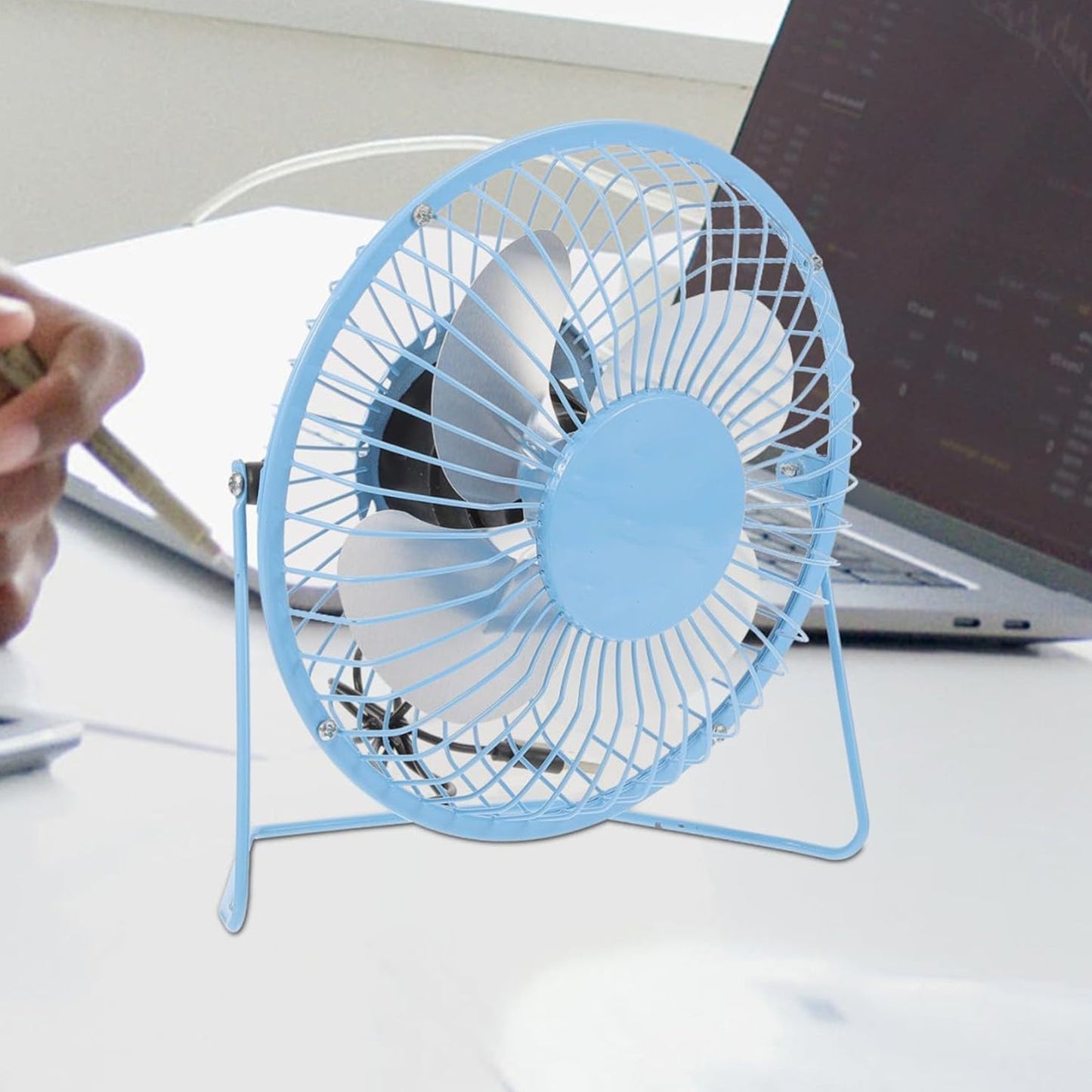 USB Table Desk Personal Metal Electronic Fan, Compatible with Computers, Laptops, Student Dormitory, Suitable For Office, School Use (1 Pc) - infinityexculsivestore.com