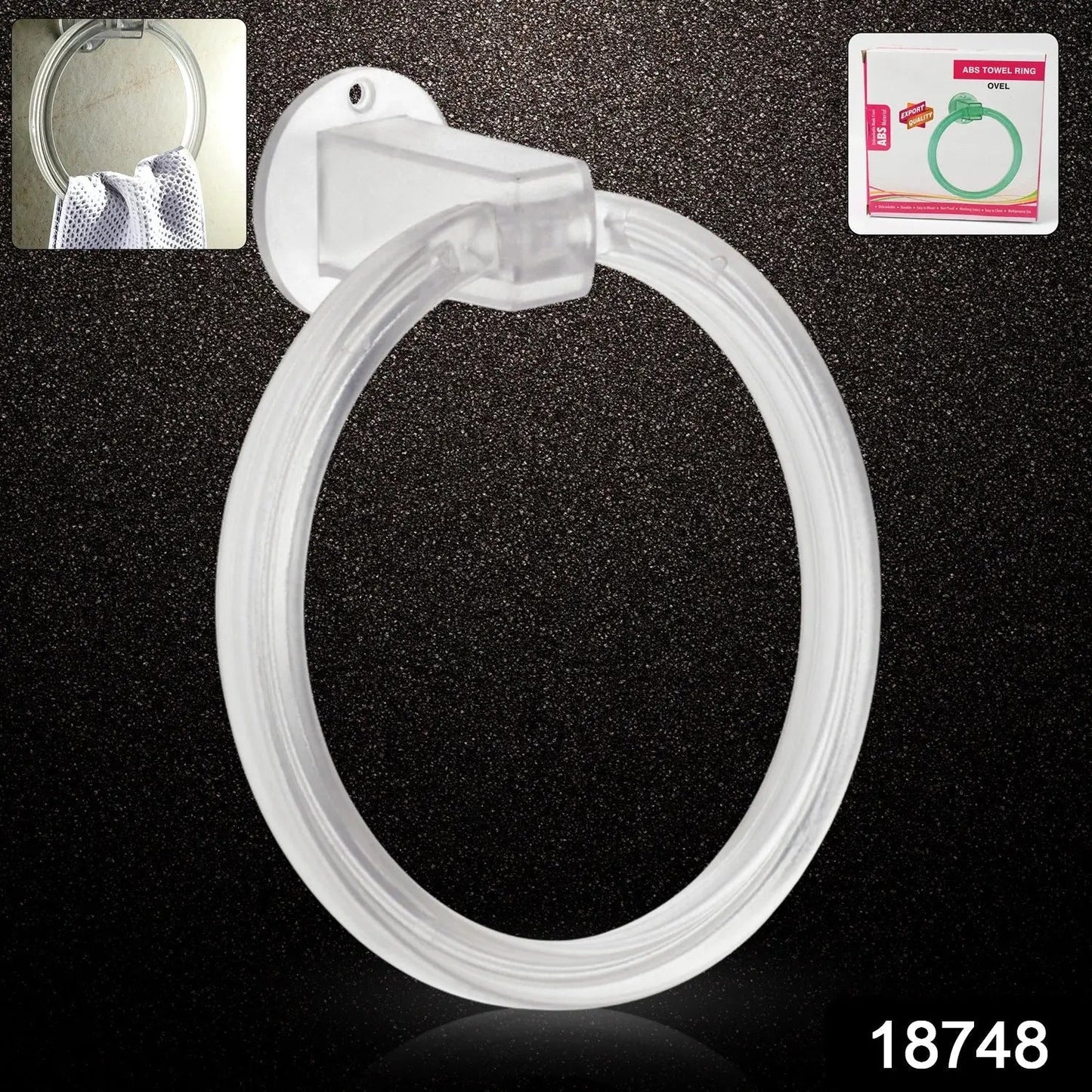Unbreakable ABS Round Towel Ring Wall Mounted Stand / Holder (1 Pc) - infinityexculsivestore.com