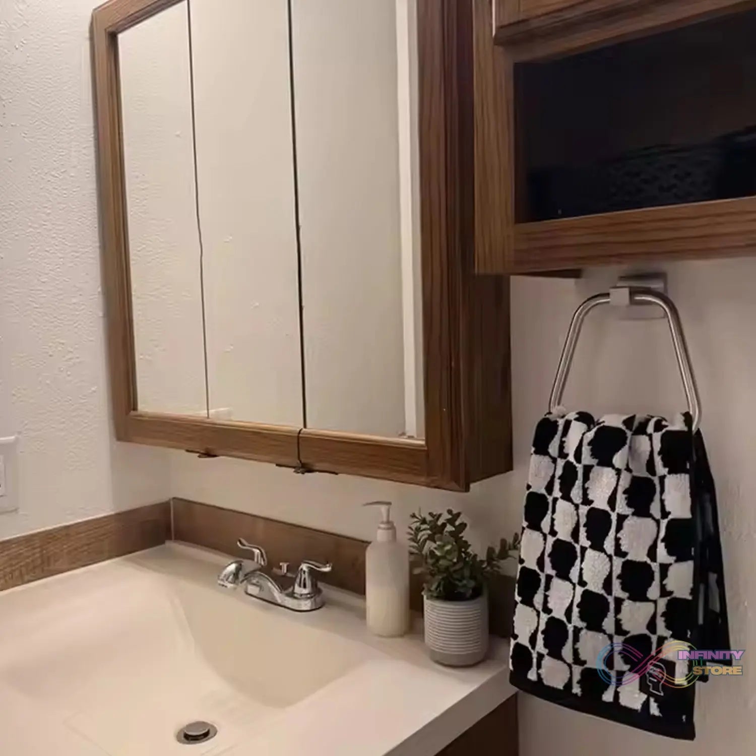 Unbreakable ABS Square Towel Ring Wall Mounted Stand / Holder (1 Pc) - infinityexculsivestore.com