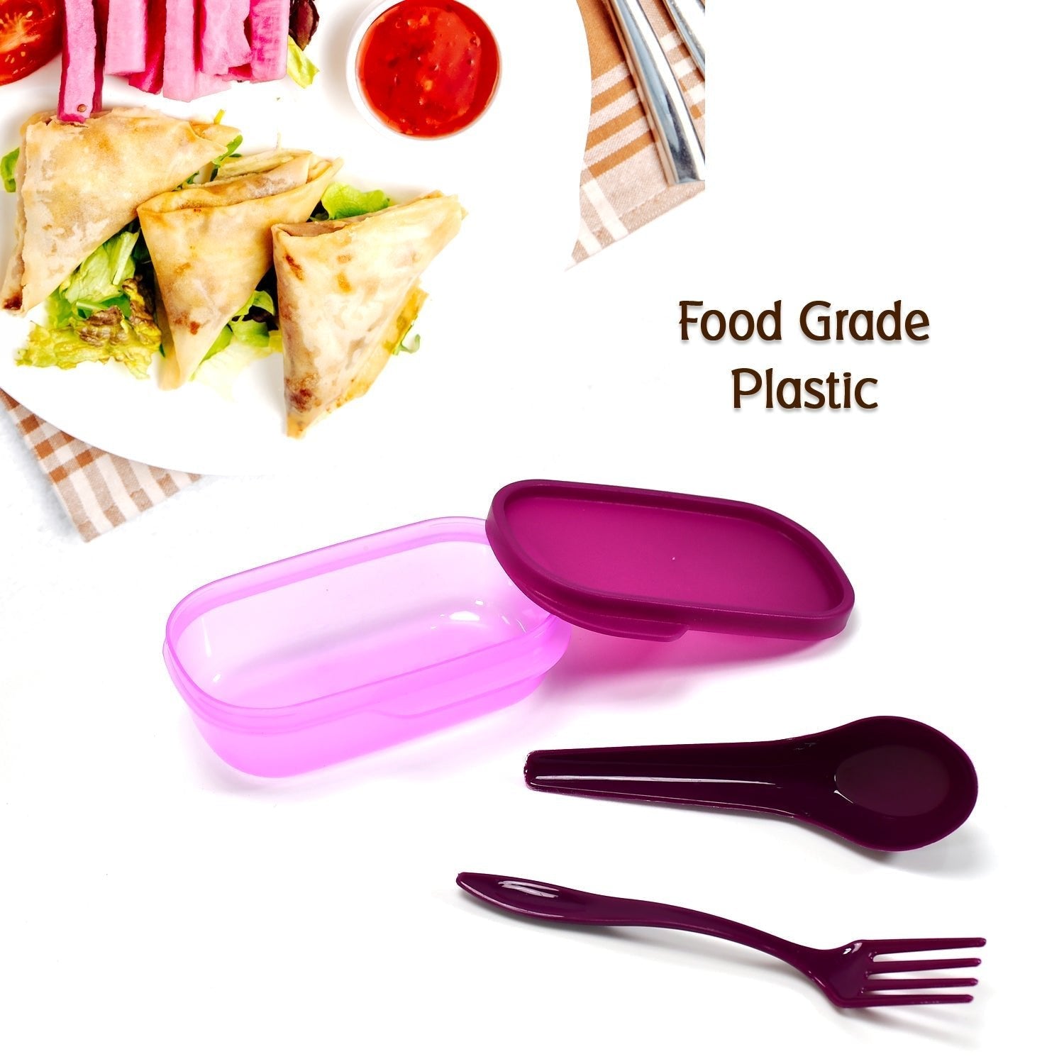 Unbreakable Leak - Proof BPA - Free Lunch Box with 2 Containers & Spoon - infinityexculsivestore.com