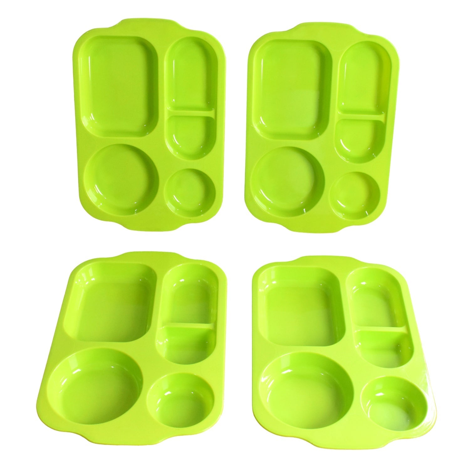 Unbreakable Plastic Food Plates / Biodegradable 5 Compartment Square Plate for Food - infinityexculsivestore.com