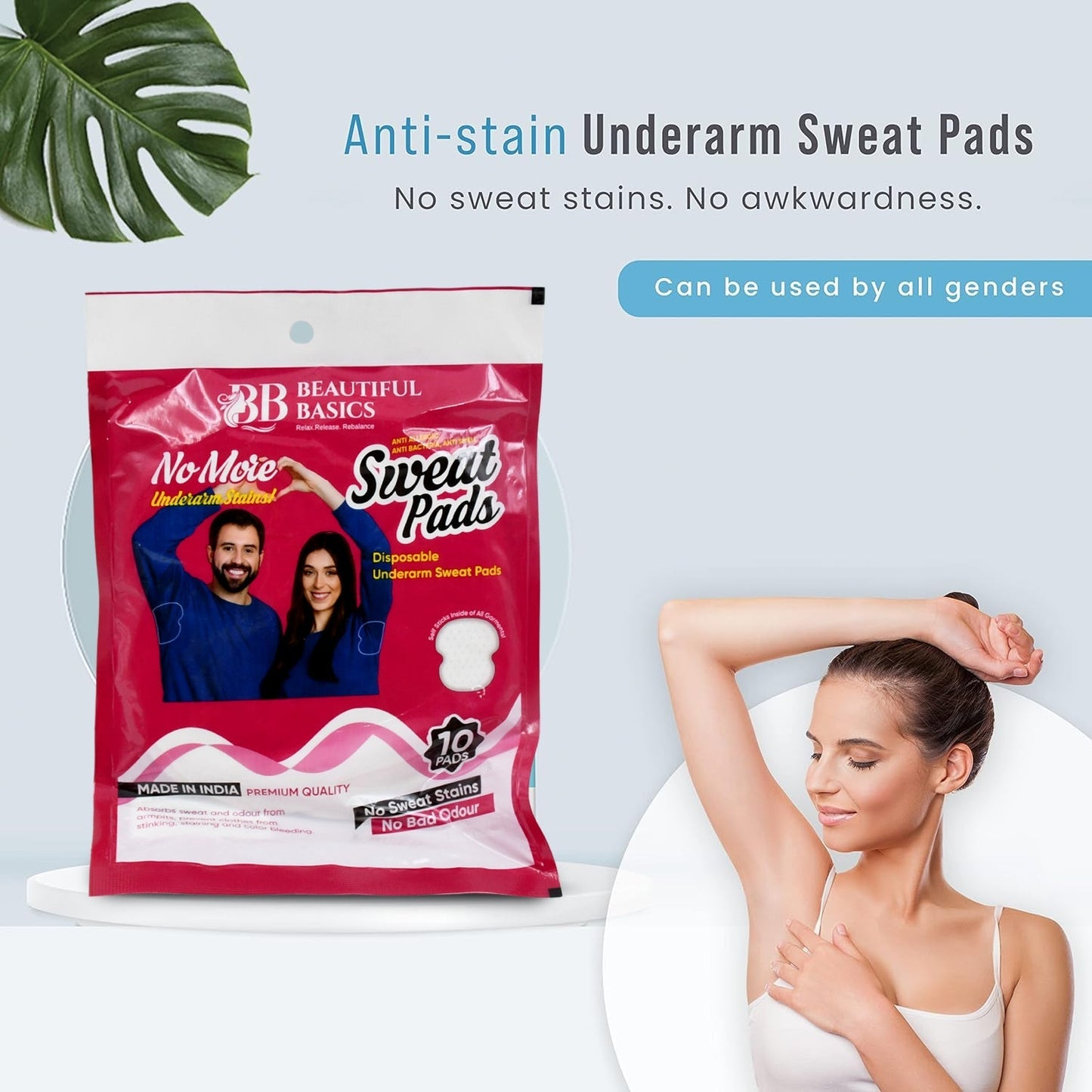 Underarms Sweat Pads Disposable Highly Absorbent Pads Cotton Anti - Allergic Anti Bacteria Anti Smell Underarm Perspiration Pad For Men And Women (Pack of 10) - infinityexculsivestore.com