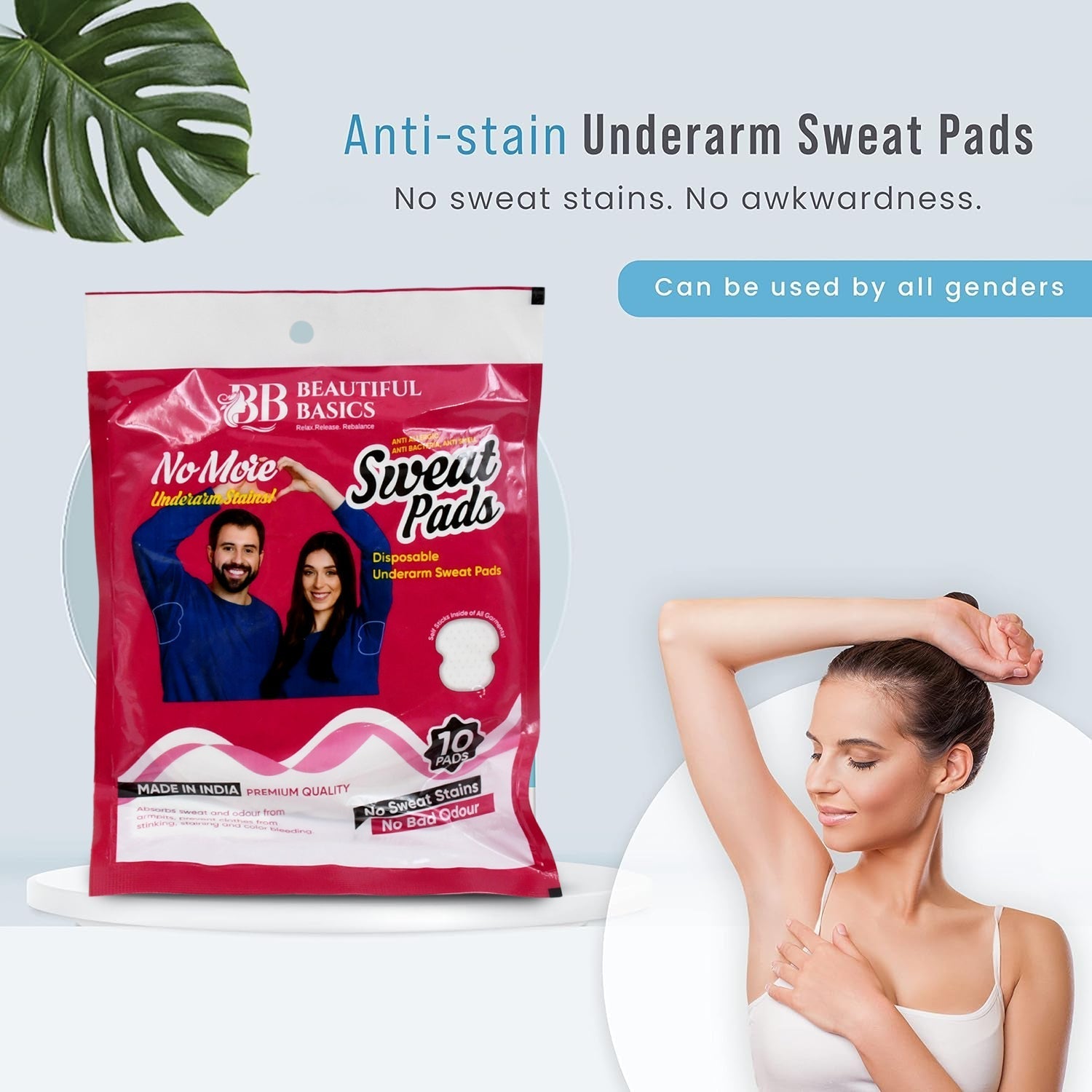 Underarms Sweat Pads Disposable Highly Absorbent Pads Cotton Anti - Allergic Anti Bacteria Anti Smell Underarm Perspiration Pad For Men And Women (Pack of 10) - infinityexculsivestore.com