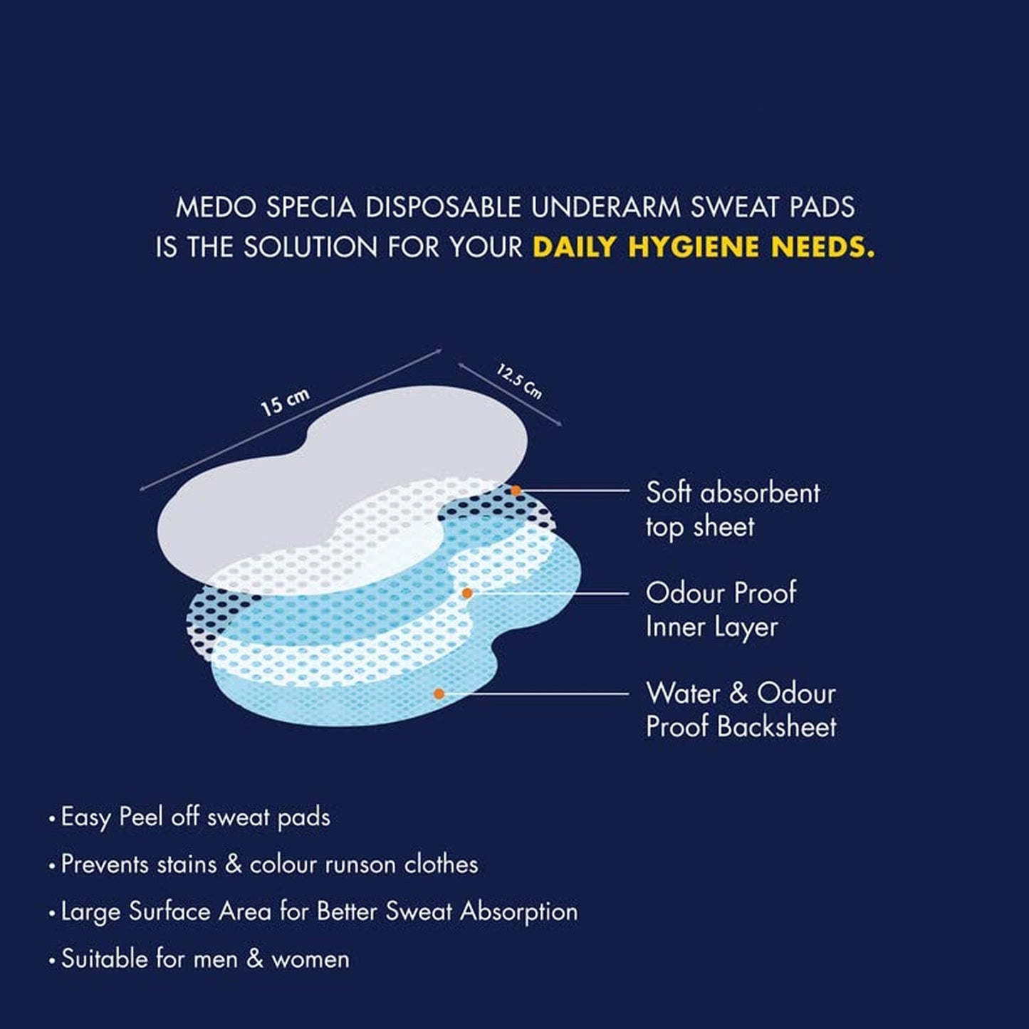 Underarms Sweat Pads Disposable Highly Absorbent Pads Cotton Anti - Allergic Anti Bacteria Anti Smell Underarm Perspiration Pad For Men And Women (Pack of 10) - infinityexculsivestore.com