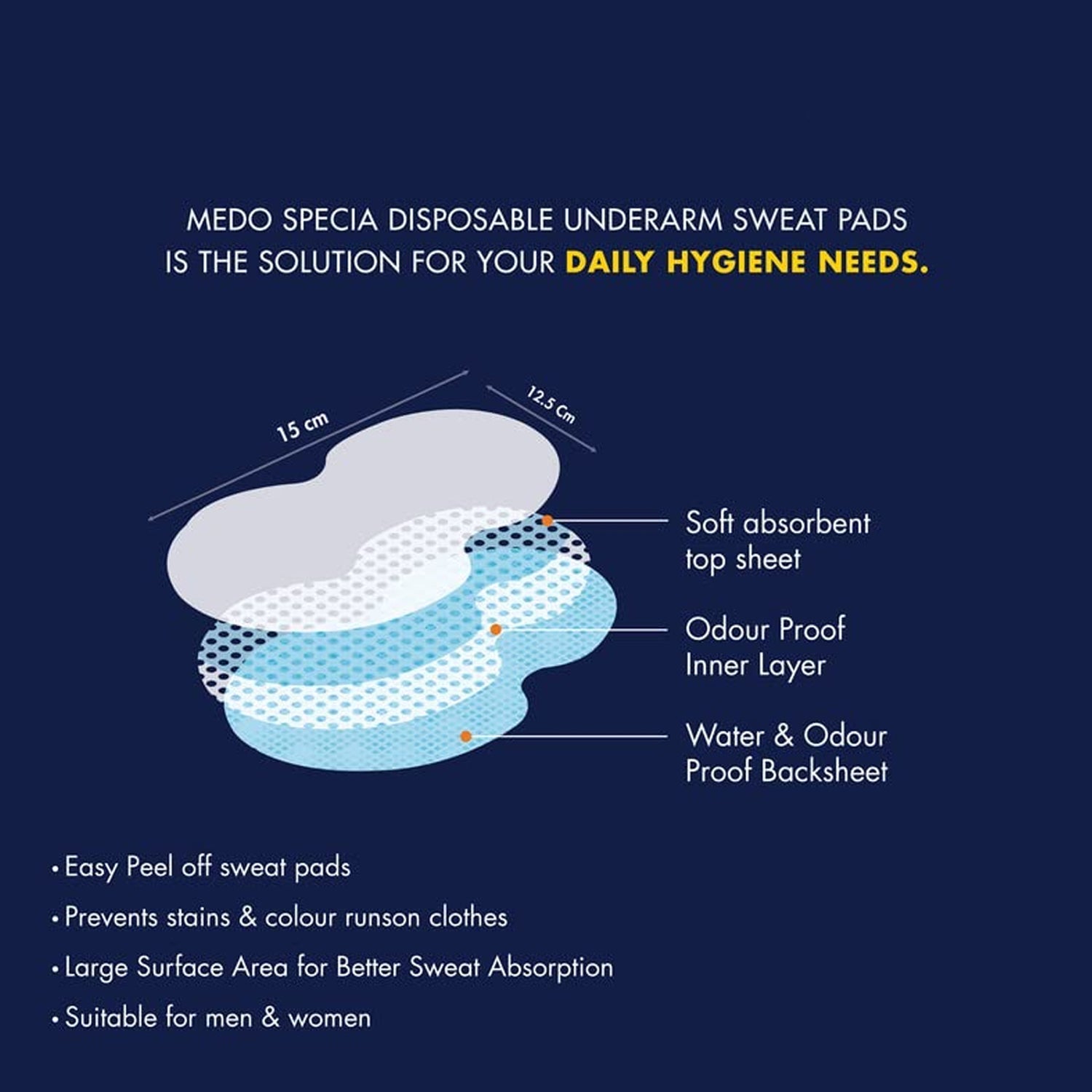 Underarms Sweat Pads Disposable Highly Absorbent Pads Cotton Anti - Allergic Anti Bacteria Anti Smell Underarm Perspiration Pad For Men And Women (Pack of 10) - infinityexculsivestore.com