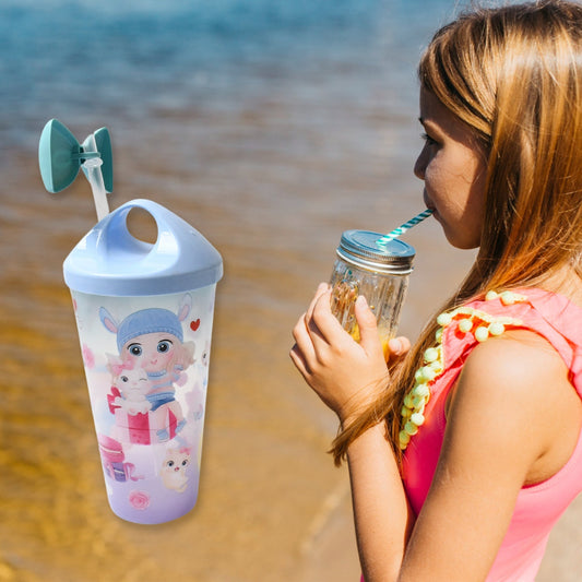Unicorn Water Bottle with Straw & Lid for Kids (With Light) - infinityexculsivestore.com
