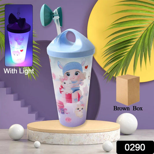 Unicorn Water Bottle with Straw & Lid for Kids (With Light) - infinityexculsivestore.com