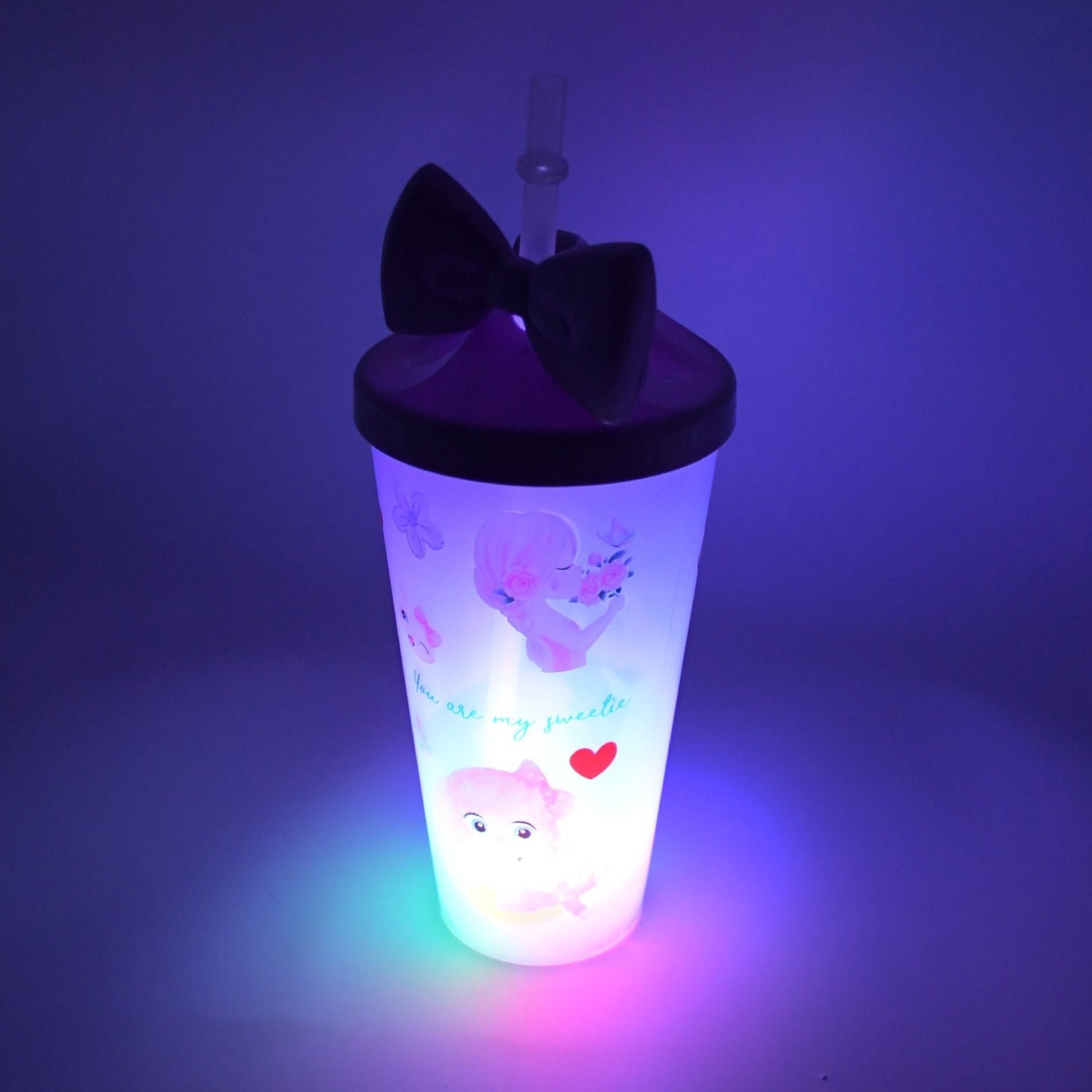 Unicorn Water Bottle with Straw & Lid for Kids (With Light) - infinityexculsivestore.com
