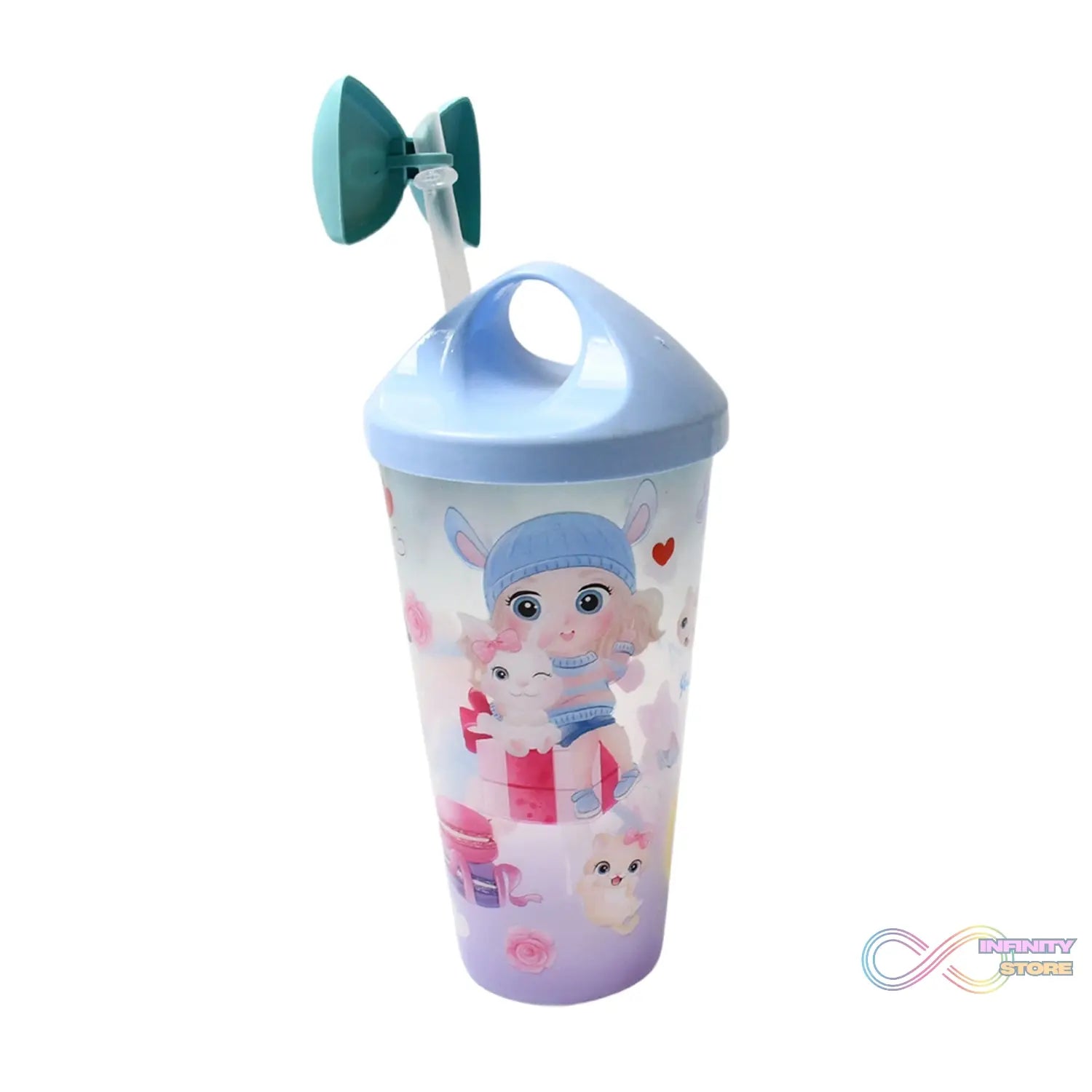 Unicorn Water Bottle with Straw & Lid for Kids (Without Light) - infinityexculsivestore.com