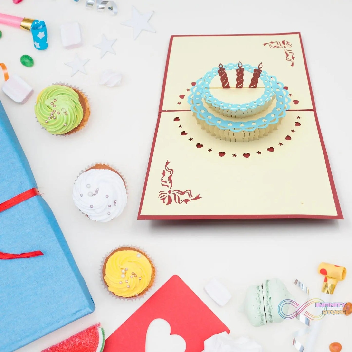 Unique 3D Pop - Up Wishing Card (Birthday): 1 Pc - infinityexculsivestore.com