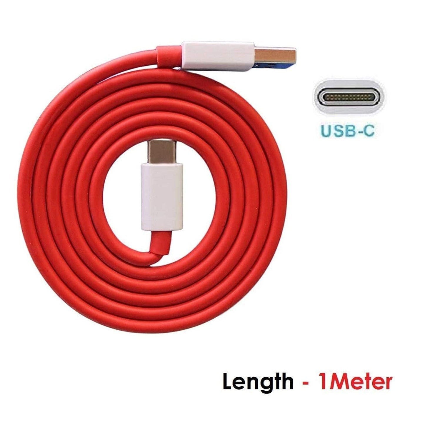 Unique Type C Dash Charging USB Cable for Fast Charging & Data Transfer (Red, 1 Meter) - infinityexculsivestore.com
