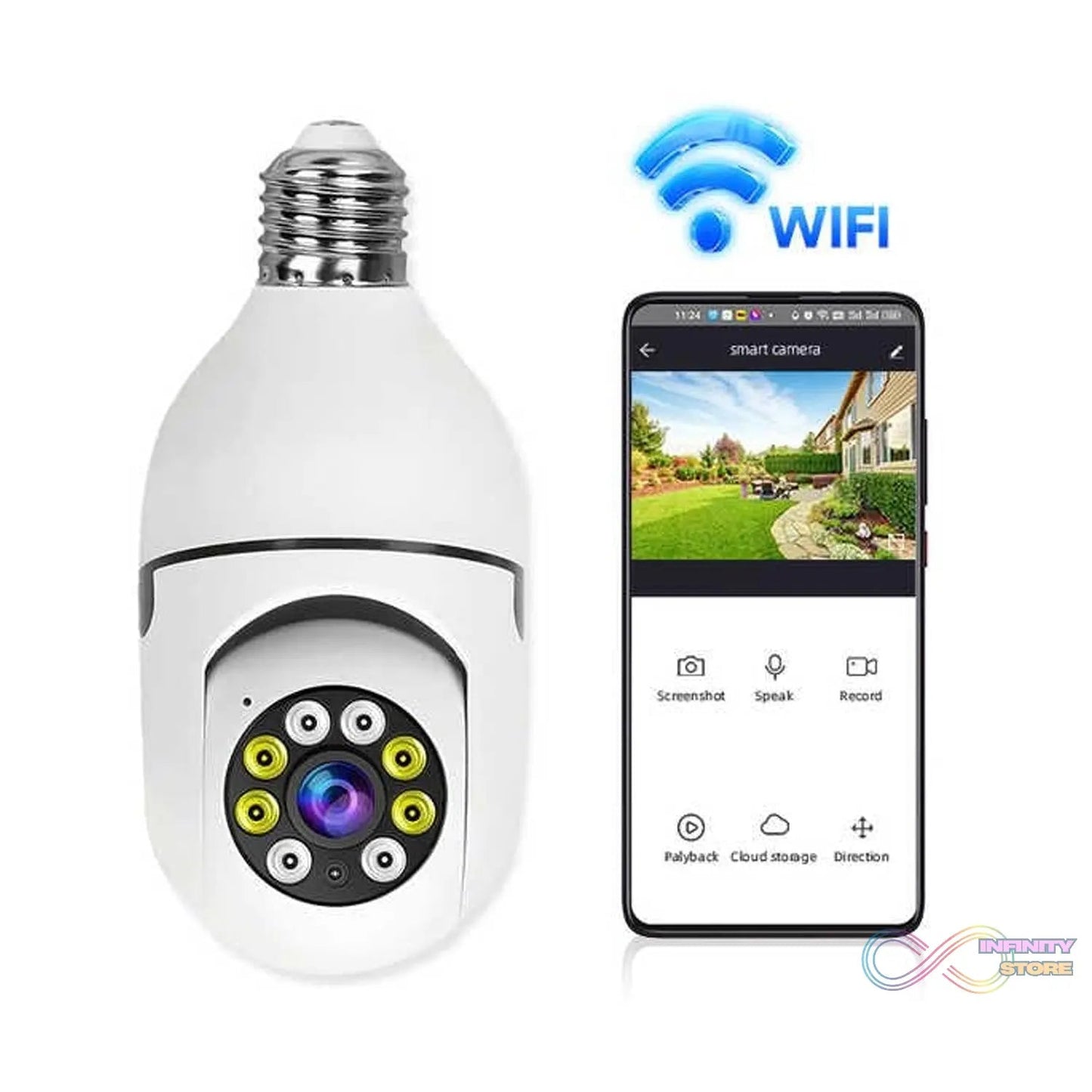 V380 Pro Fisheye 360 Degree Panoramic Wireless WiFi IP CCTV Security Camera (Pack of 1) - infinityexculsivestore.com