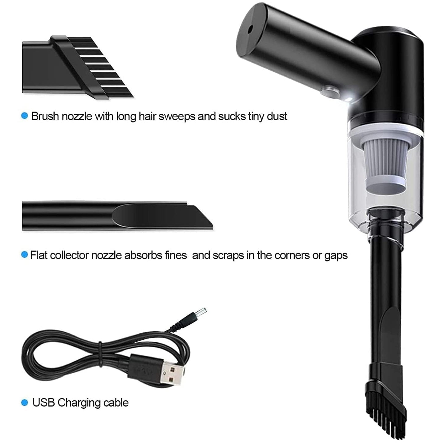 Vacuum Cleaner Dust Collection 2 in 1 Car Vacuum Cleaner 120W High - Power Handheld Wireless Vacuum Cleaner Home Car Dual - use Portable USB Rechargeable - infinityexculsivestore.com