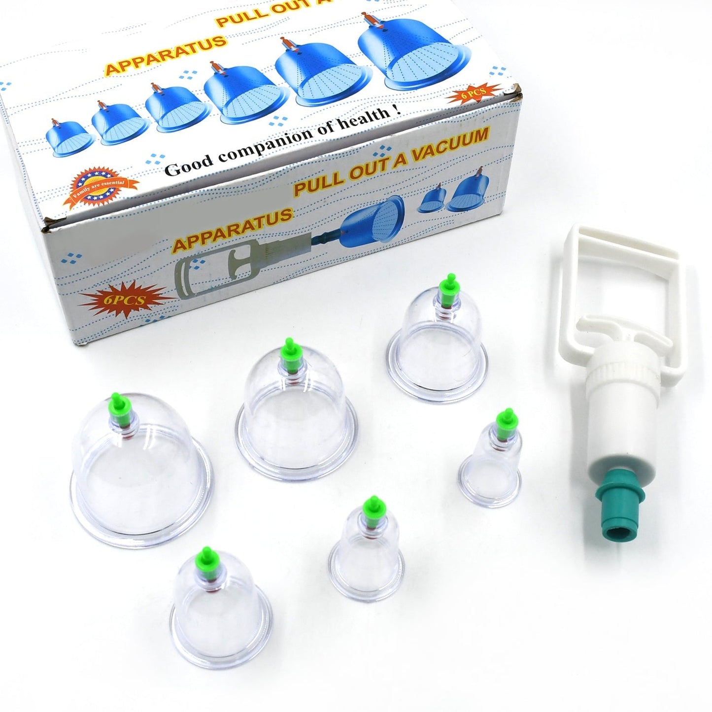 Vacuum Cupping Set 6 Pcs Kit Pull Out a Vacuum Apparatus Therapy Relax Massagers Curve Suction Pumps - infinityexculsivestore.com