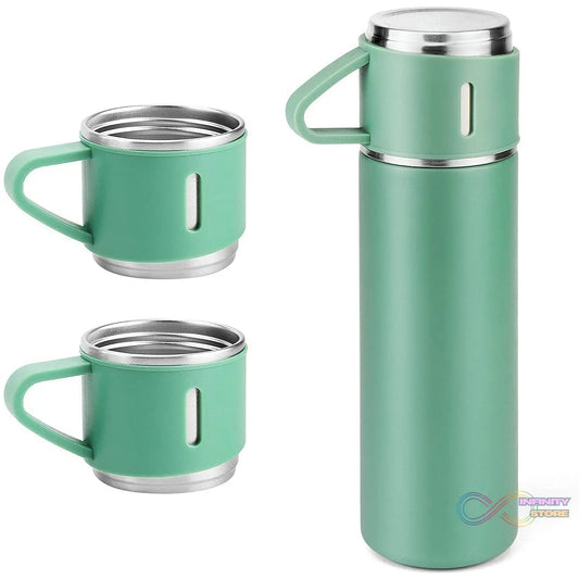 Vacuum Insulated Flask Set with 3 Cups (1 Pc / 500ml) - infinityexculsivestore.com
