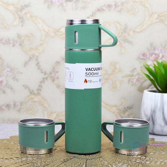 Vacuum Insulated Flask Set with 3 Cups (1 Pc / 500ml) - infinityexculsivestore.com