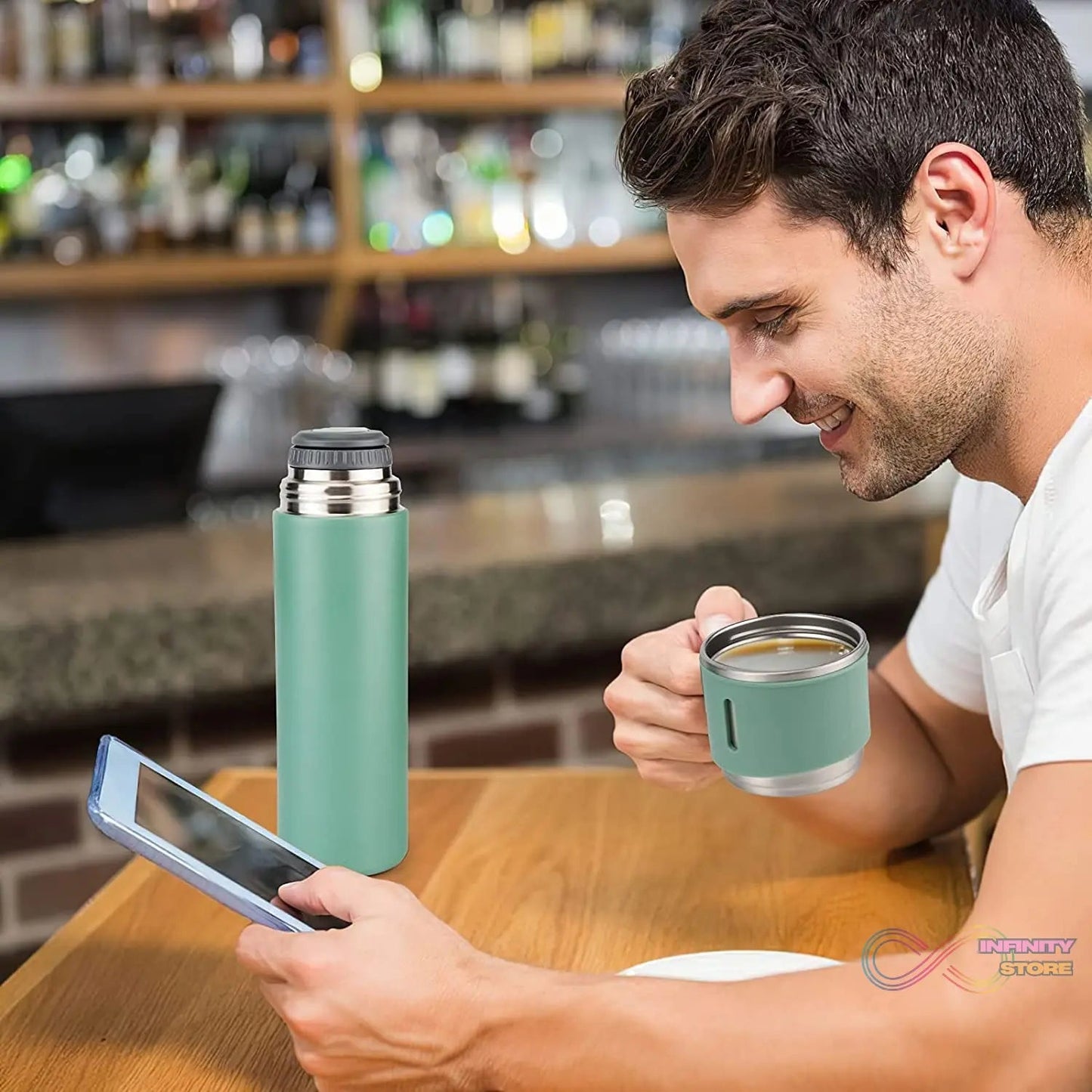 Vacuum Insulated Flask Set with 3 Cups (1 Pc / 500ml) - infinityexculsivestore.com
