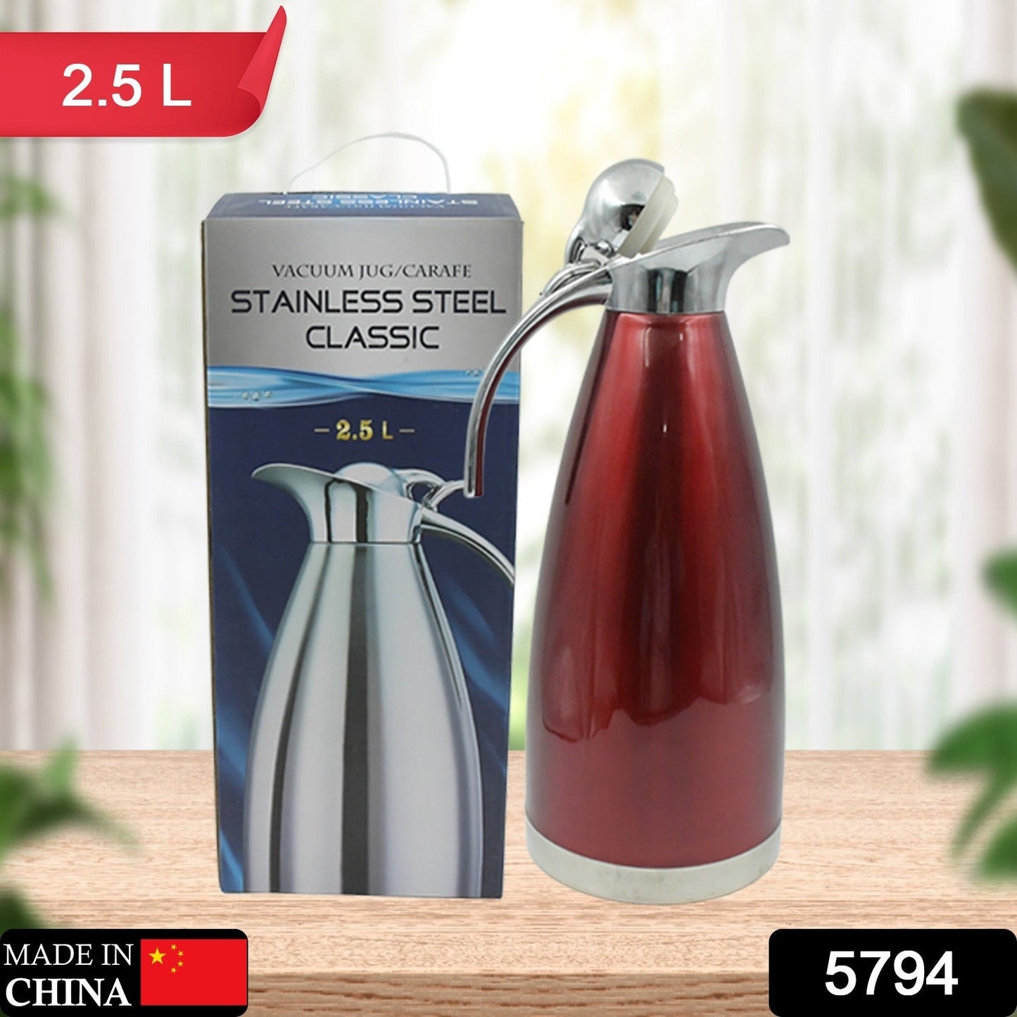 Vacuum Insulated Kettle Jug (Stainless Steel): 2.5L Sizes - infinityexculsivestore.com